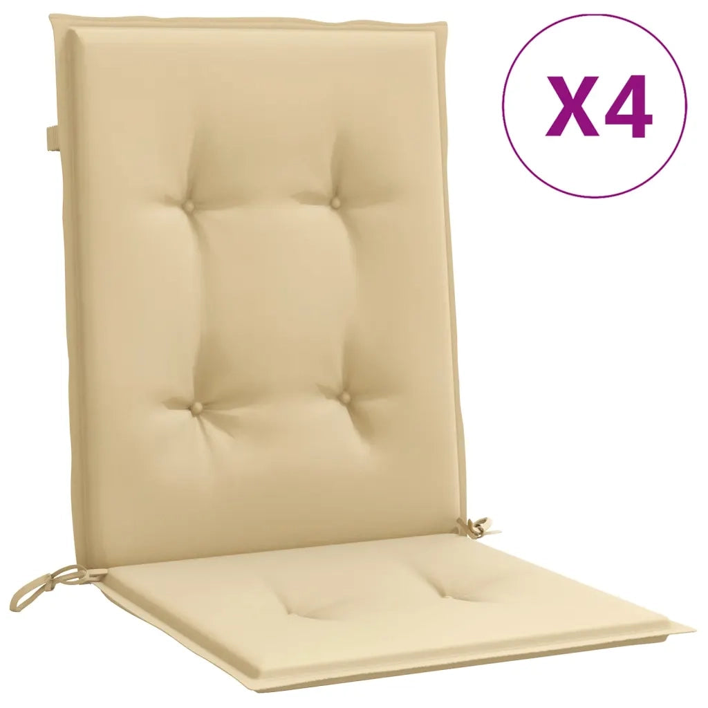 Cuscini Sedia Schiena Bassa 4 pz Beige MÃ©lange 100x50x4 Tessuto