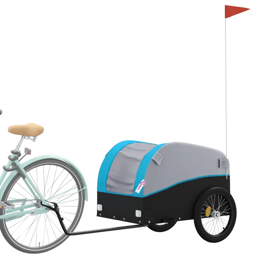 Rimorchio da Bici Nero e Blu 45 kg in Ferro CFW4151555