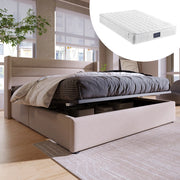 Letto matrimoniale contenitore 160x200 cm con materasso beige