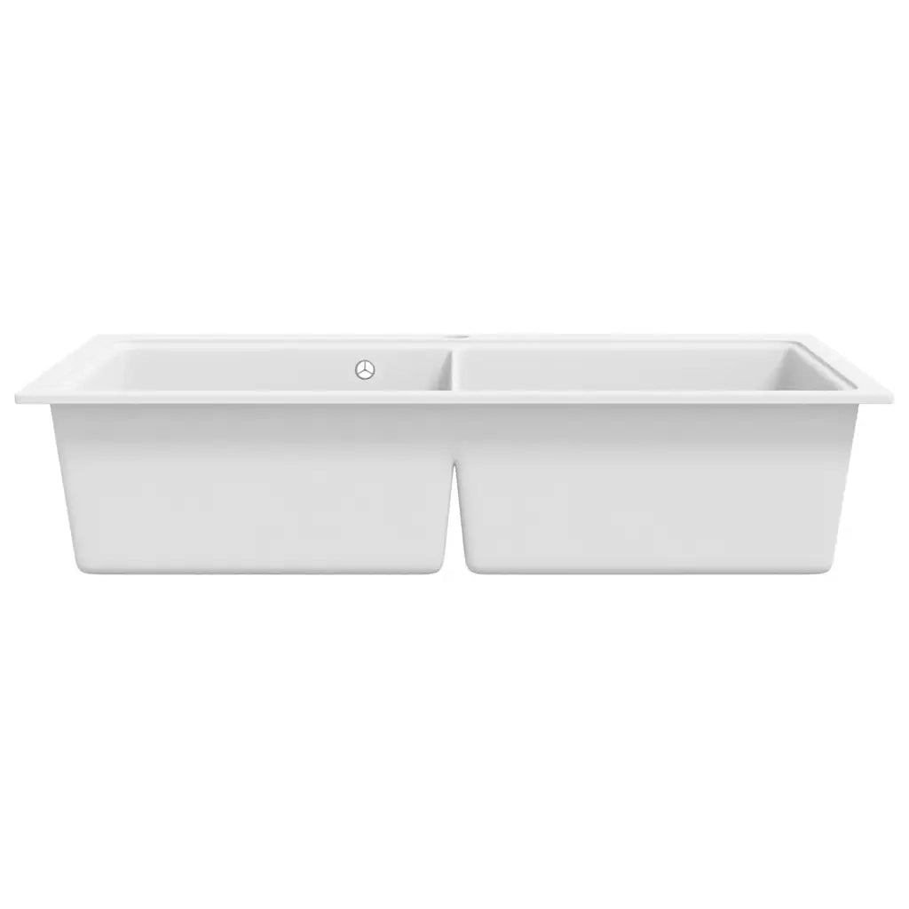 Lavandino cucina granito bianco lavello doppio montaggio sopra 141677