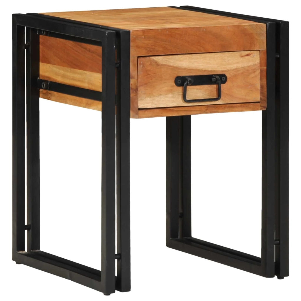 Tavolino con cassetto 40 x 40 x 50 cm Legno di Acacia Massello 4016714