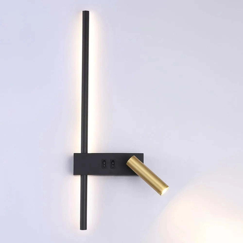 Lampada Da Parete App1439-w Right Black Gold