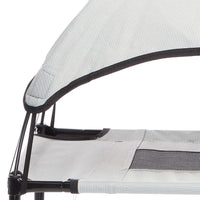 Brandina per cani e gatti con tettoia grigia, cuccia per cani max 25kg, lettino da esterno per animali con tettuccio parasole, 76x60x16cm