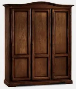 Armadio in legno 3 ante arte povera noce scuro