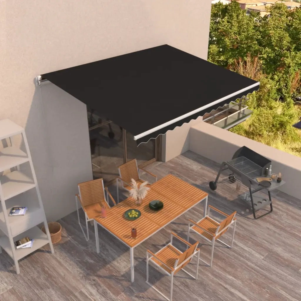 Tenda da Sole Retrattile Manuale 400x350 cm Antracite 3068979