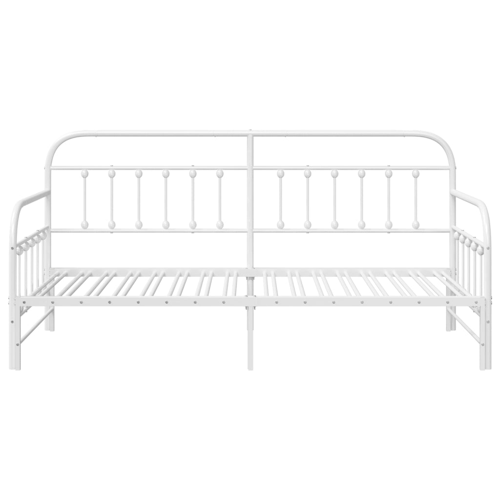 Struttura Letto Daybed con Letto Estraibile Bianco 107x203 cm in Acciaio