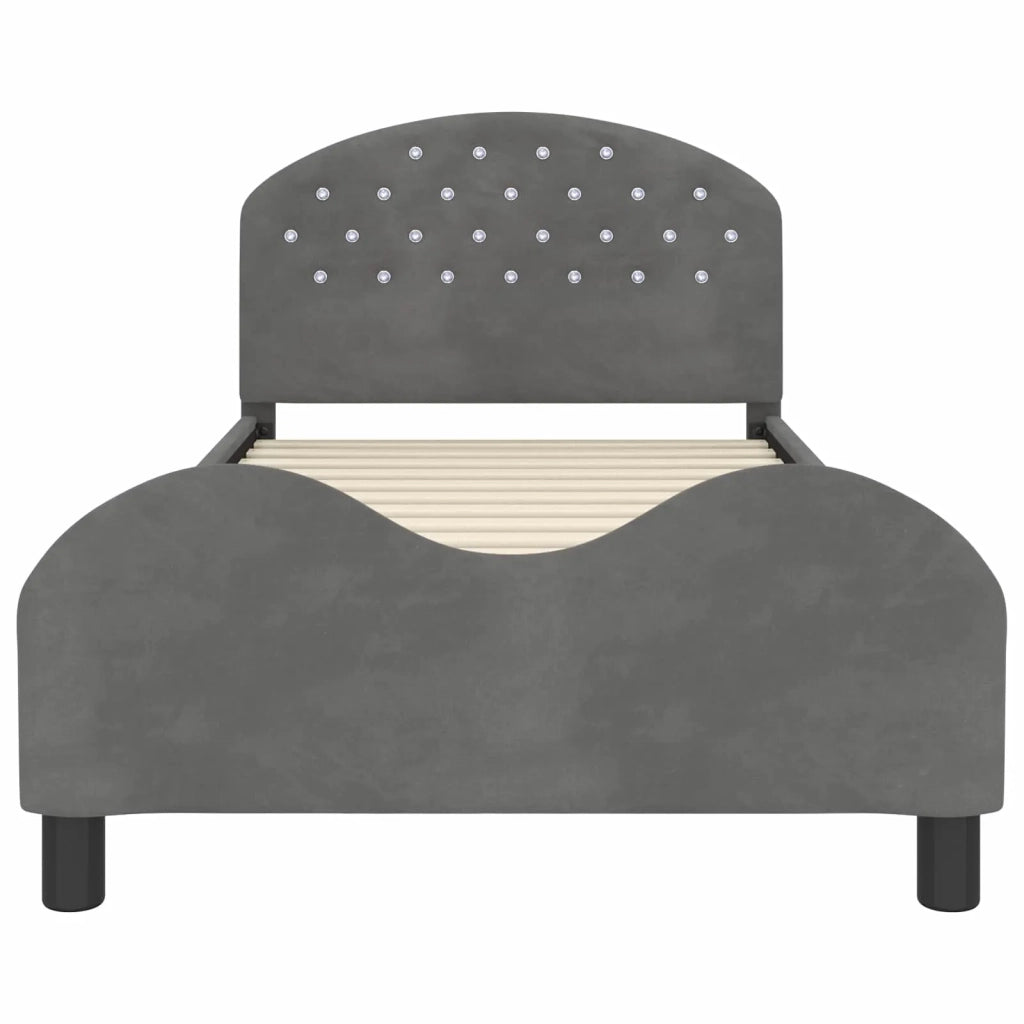 Struttura letto bambini con testata Grigio Scuro 90 x 200 cm