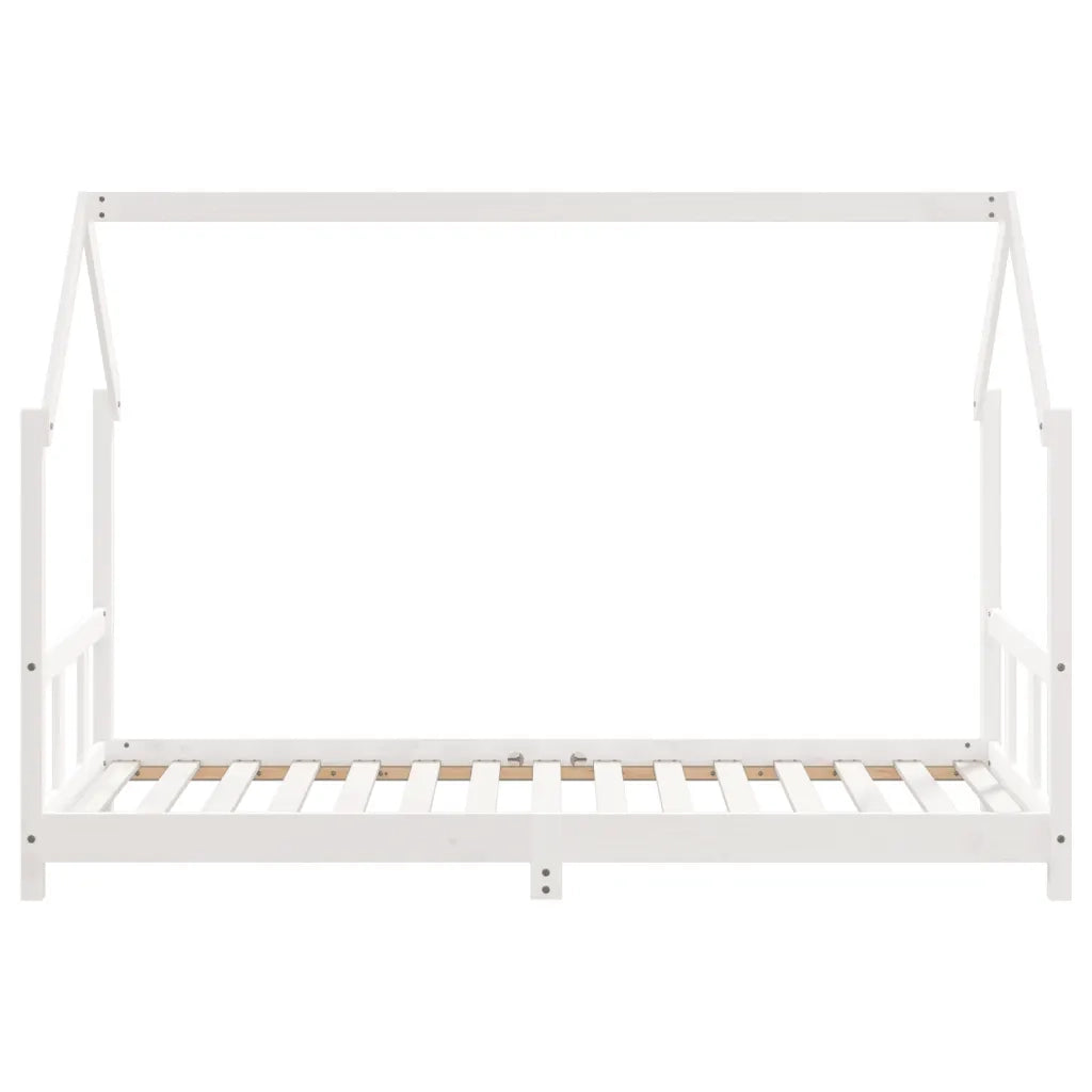Giroletto per Bambini Bianco 90x190cm in Legno Massello di Pino 835728