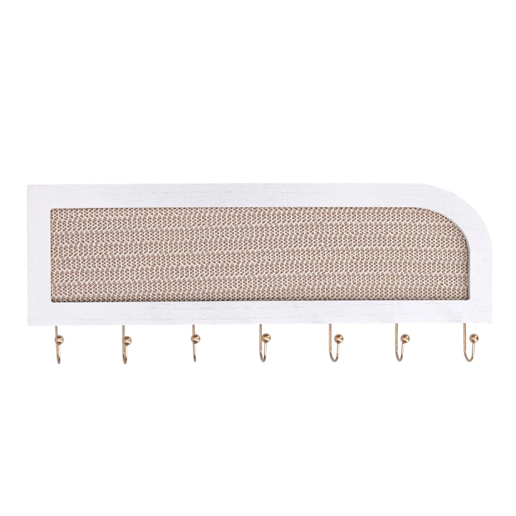 Portachiavi legno bianco rettangolare cm40x2,5x16,5
