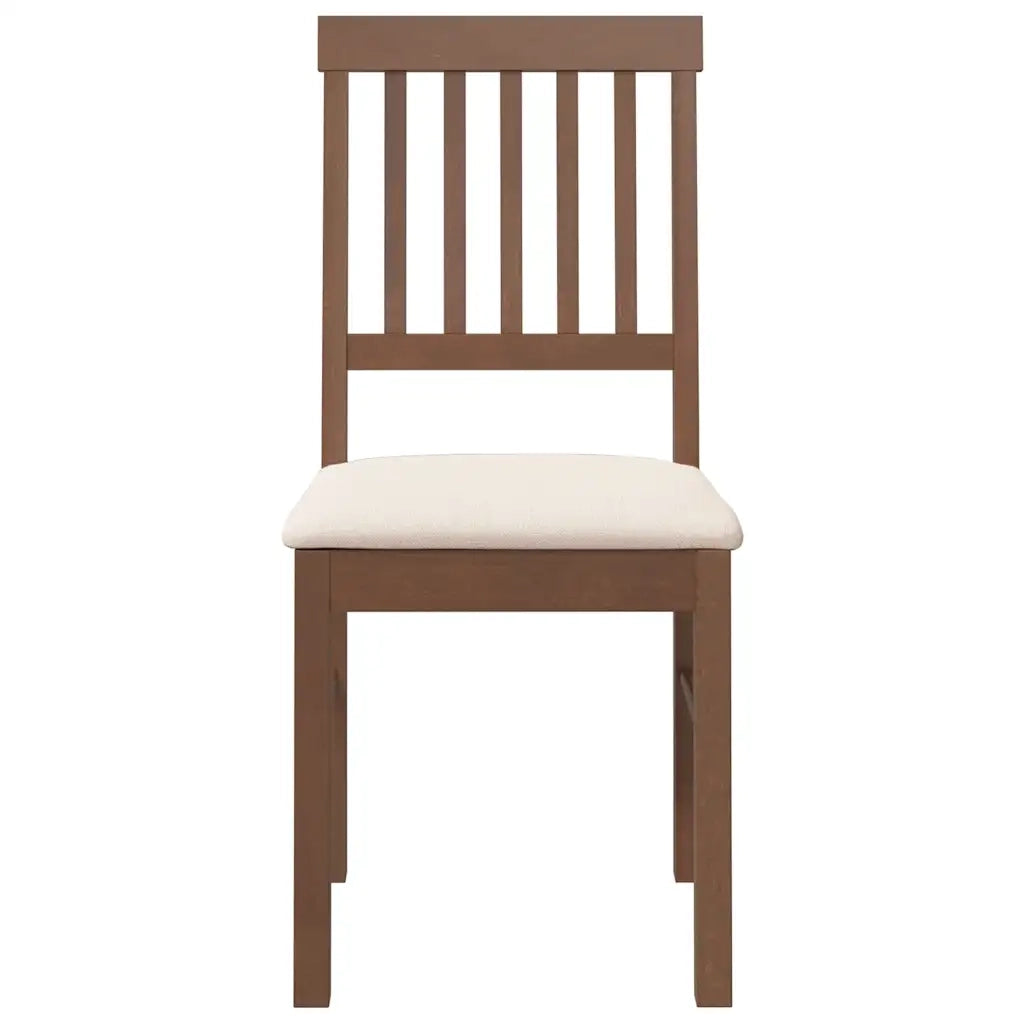 vidaXL Sedie da Pranzo con Cuscini 2pz Marrone Legno Massello di Hevea