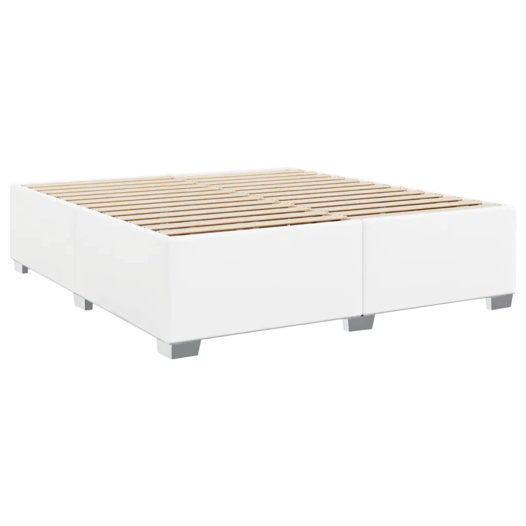vidaXL Giroletto a Molle con Materasso Bianco 200x200cm in Similpelle
