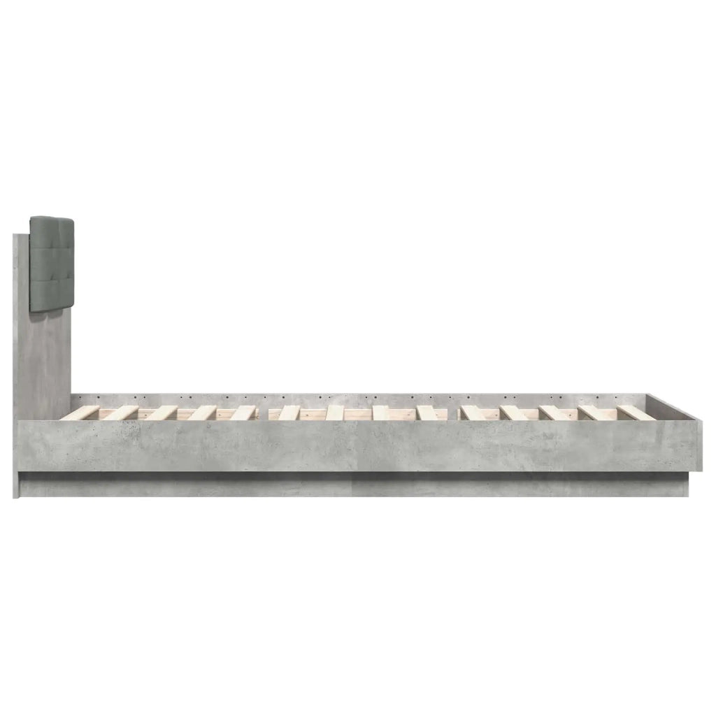 Letto con LED Grigio Cemento 80 x 200 cm Legno ingegnerizzato 3429666