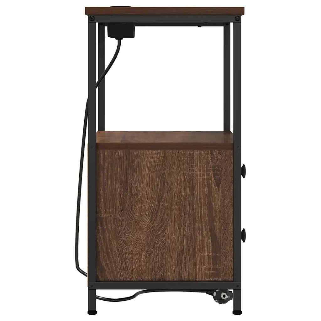 Armadio da Notte con cassetto Rovere Marrone 40 x 31 x 60 cm 859448