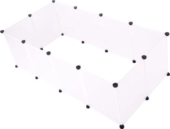 Ren per Cani, Gatti e Conigli per Interni - 140x72x46 cm - Plastica e Metallo - Bianco