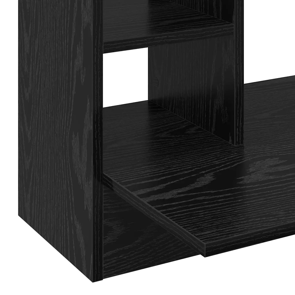 Scrivania a parete con lo scaffale Rovere nero 105 x 48 x 75 cm 869194