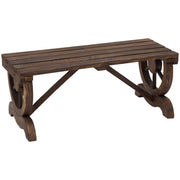 Panchina da giardino in legno resistente alle intemperie, 98 x 50 x 39,5 cm, panchina da giardino rustica, resistente ed elegante