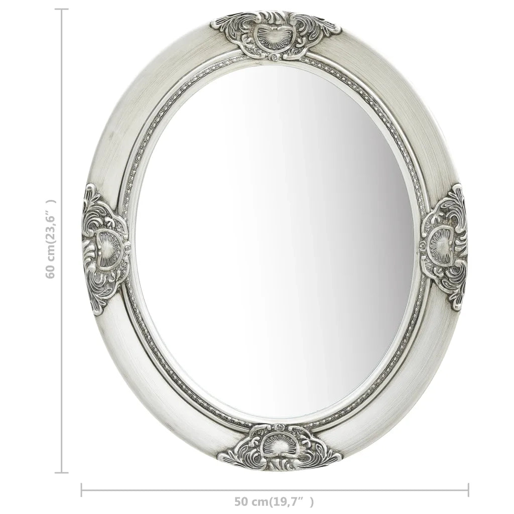 Specchio da Parete Stile Barocco-Specchio a Muro-Specchio Decorativo 50x60 cm Argento 969170