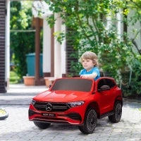 Macchina Elettrica per Bambini 3-8 Anni con Telecomando, Fari e Clacson, Rossa e Nera