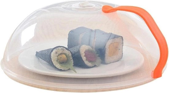Porta magnetron trasparente da cucina 26 cm con coperchio impermeabile a acqua e doppi strati di protezione per alimenti