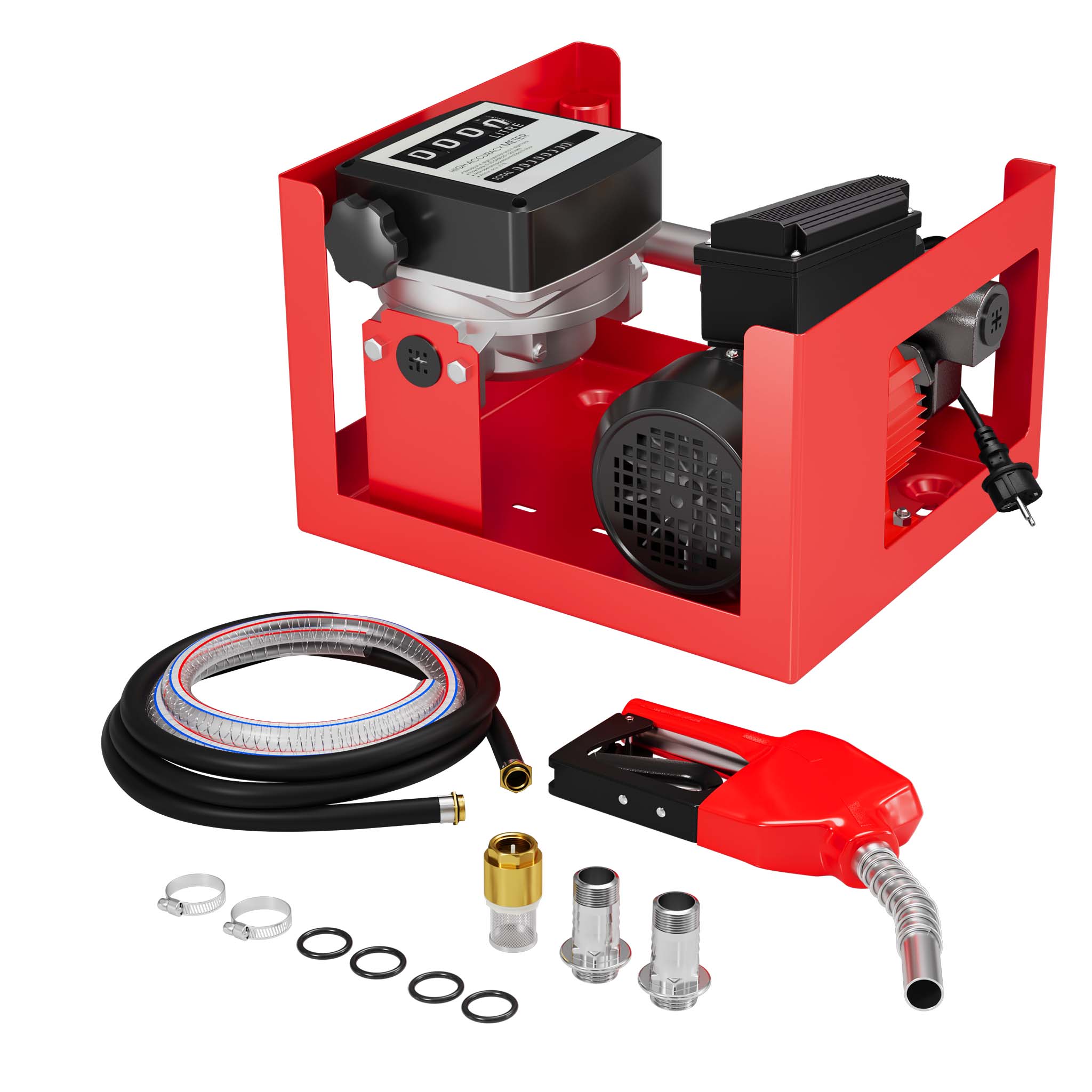 Pompa autoadescante per trasferimento diesel gasolio 230V/600W 40l/min Pistola automatica