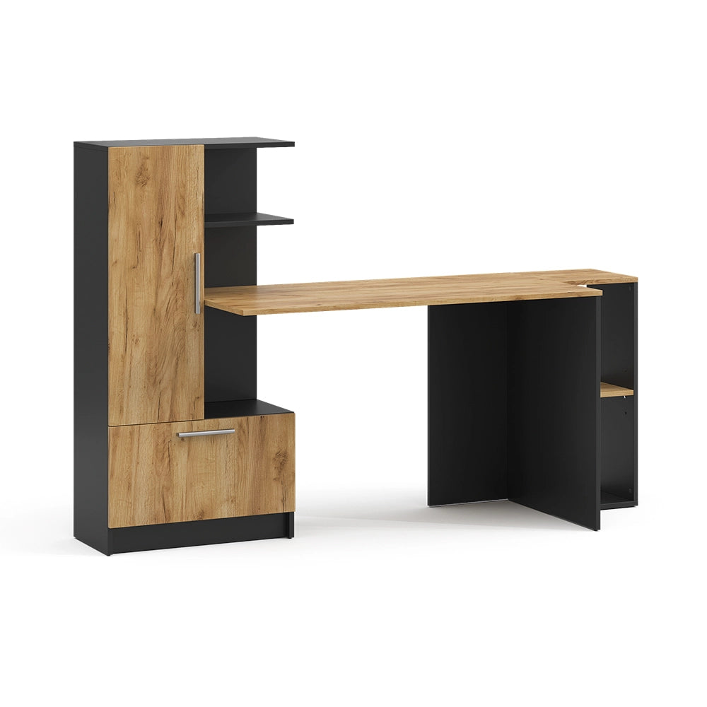 Set scrivania Tomy Antracite/Rovere dorato 150 x 59 cm Set di 2 Vicco