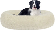 Cuscino per Cani Rond, Bancopassaggio per Cani e Gatti, Donut per Cani, Cappuccio per Cani, Lavabile, 90 cm di Diametro, Beige