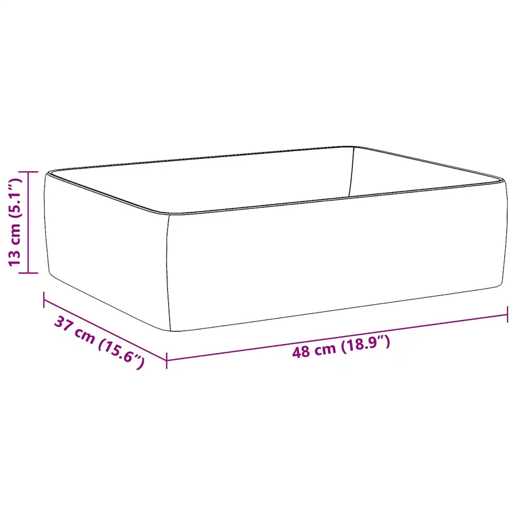 Lavandino Bianco 48x37x13 cm in Ceramica Rettangolare 153338