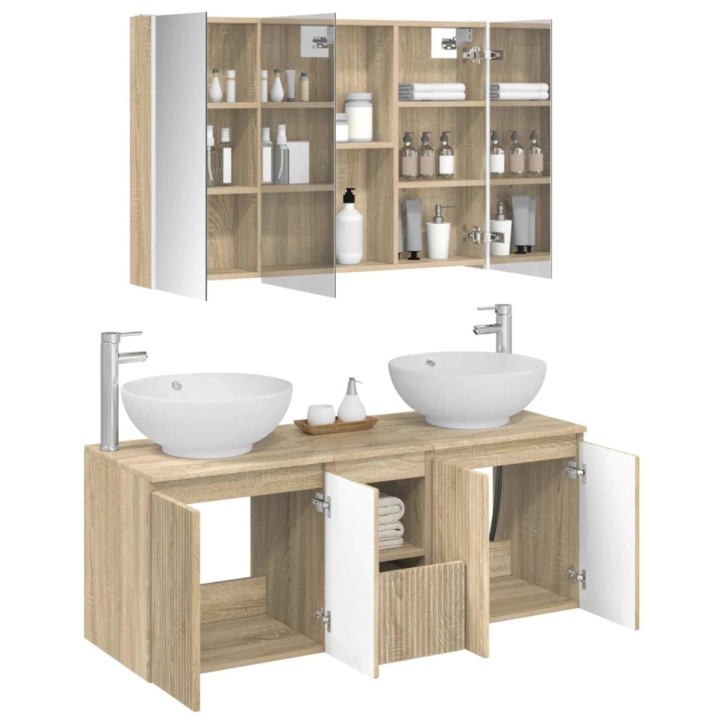 Set di Armadi da Bagno 4 pcs Rovere Sonoma Legno ingegnerizzato 3406505