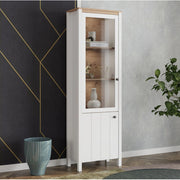 Mobile Espositore Doreno, Vetrina 4 Ripiani, 60x34x191h cm Bianco Opaco