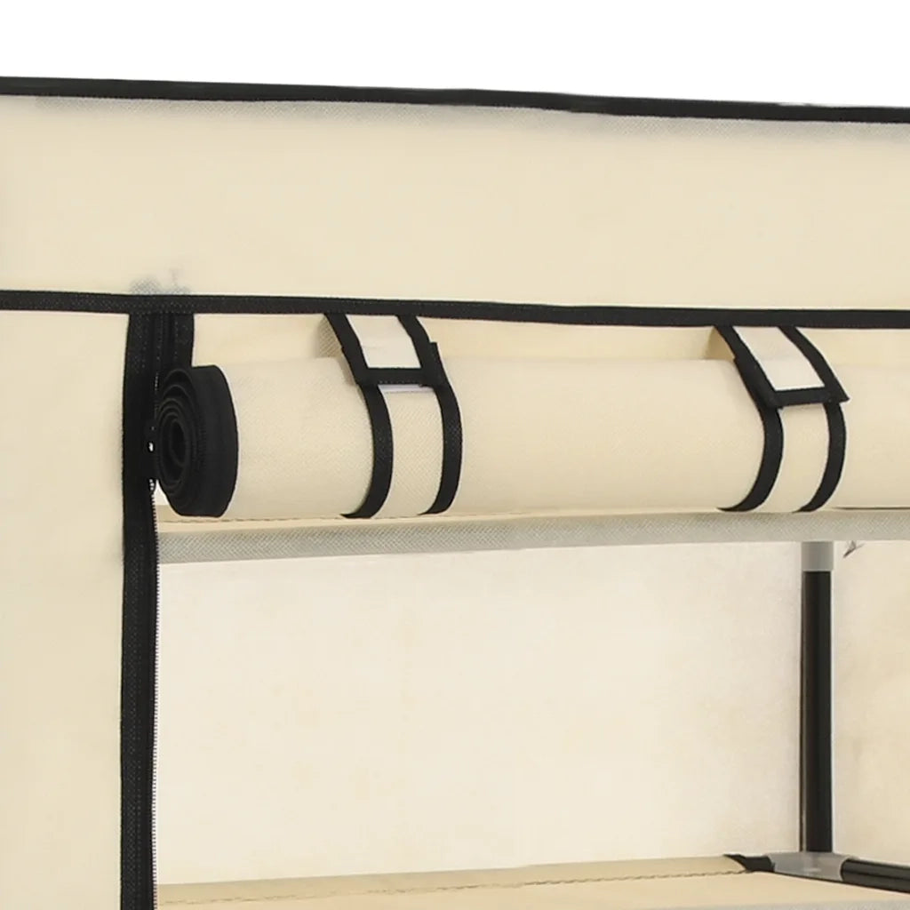 Scarpiera Coperta Crema 58x28x106 cm in Tessuto 282429