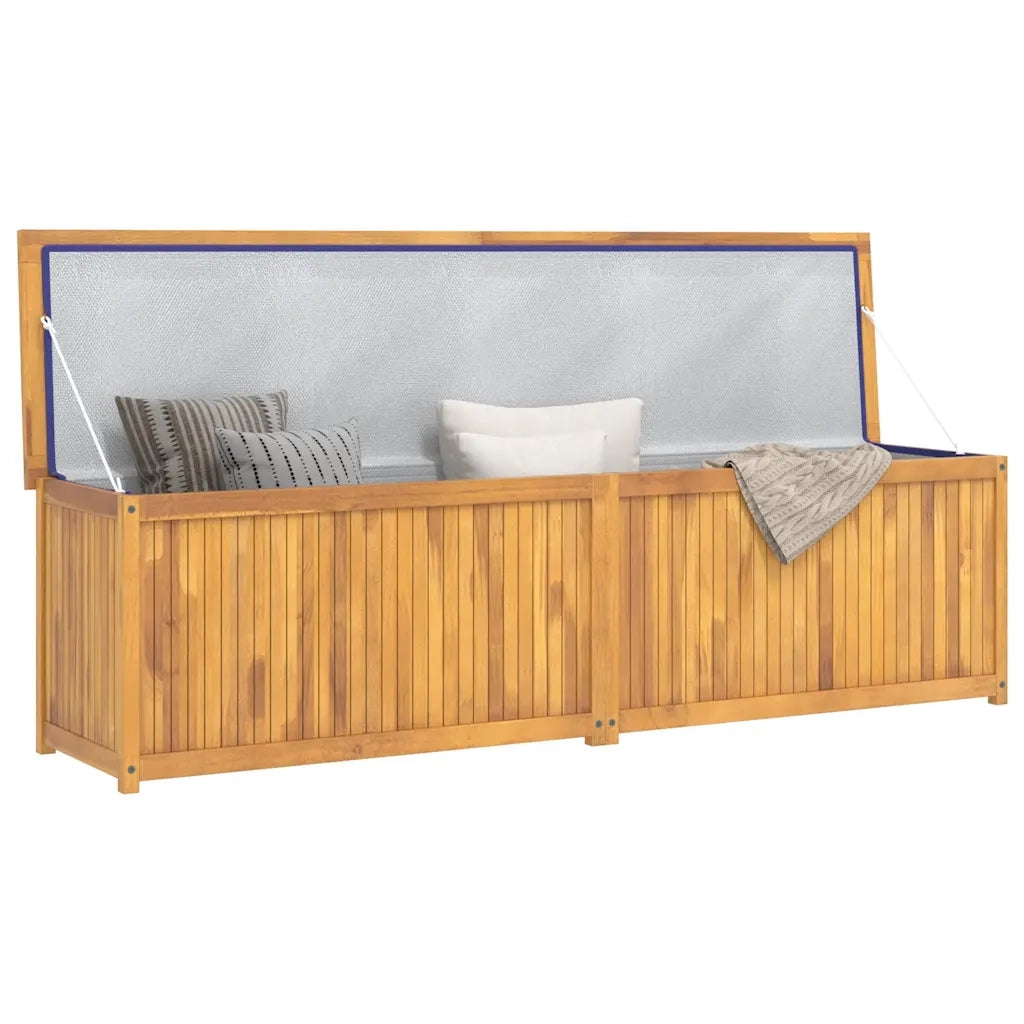 Cassa da Giardino 200x50x55 cm in Legno Massello di Teak 318735