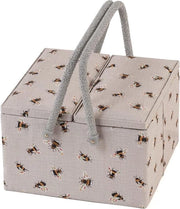 Regalo per hobby - Grande cassetta di cucito con cassetta accessori e cuscino spilli - Maniglie in PVC - 25 x 25 x 17 cm Cassetta di cucito