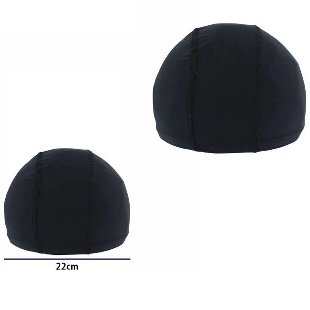 Trade Shop - 3 Pz Cuffia Piscina Mare Nuoto Pressata Monocolore Nera Con Fascia Elastica 2 Cm -
