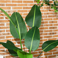 Set 2 Piante Artificiali Palma del Viaggiatore da Interno e Esterno H150 cm con Vaso Verde