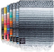 Scialle serape manuale messicano - Sacco yoga picknick camping equitazione 127 x 1778 cm - grigio