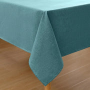 Tavolo con tovaglia in stile lino, idrorepellente, lavabile, effetto loto, 4 lati, 130 x 160 cm, tovaglia per tavolo in lino, tovaglia per tavolo con protezione contro macchie, blu-verde.