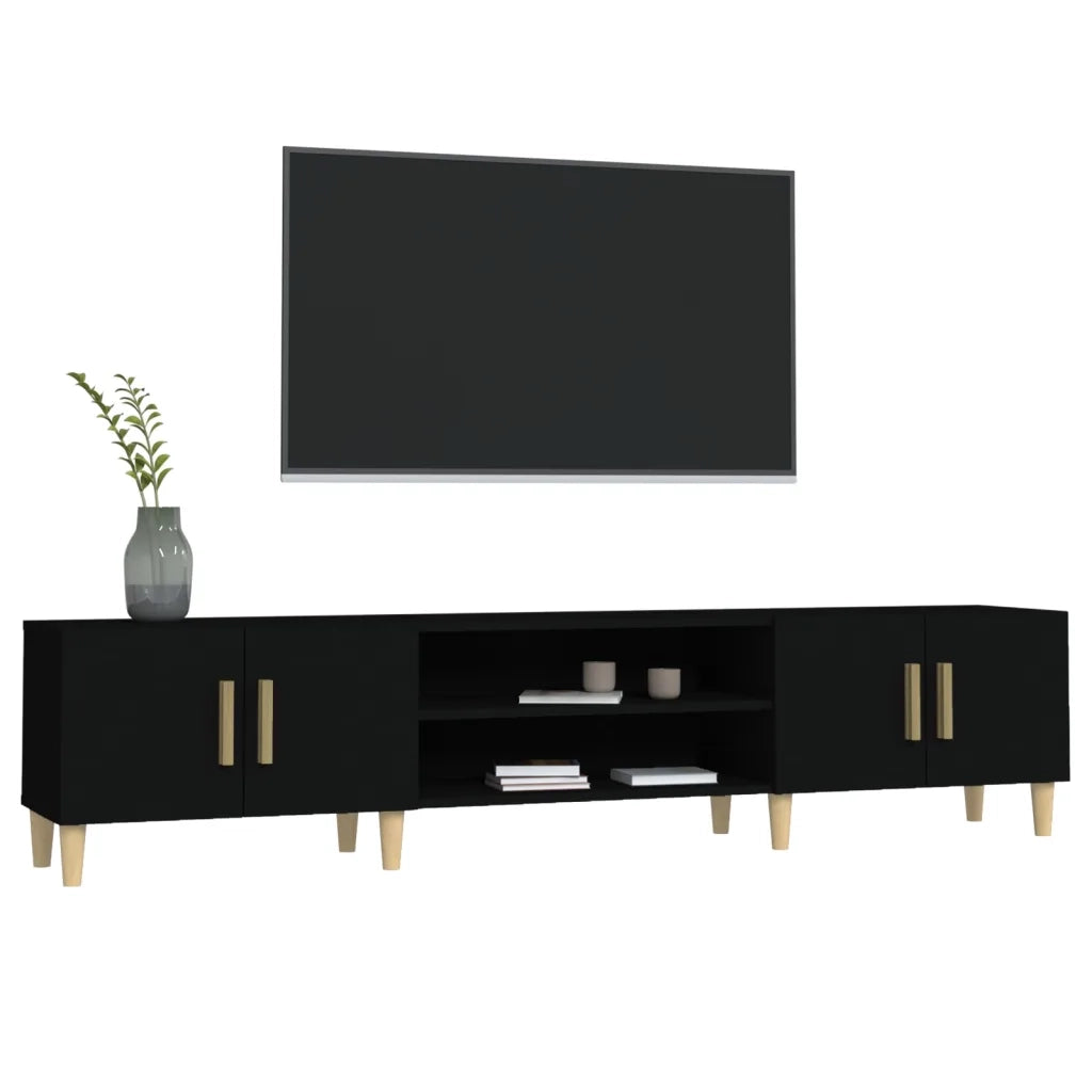 Mobile Porta TV Nero 180x31,5x40 cm in Legno Multistrato 816257