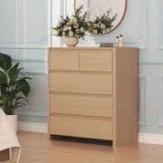 Cassettiera Takranmaa Comò con 5 Cassetti 79 x 30 x 90 cm - Effetto Rovere [en.casa]