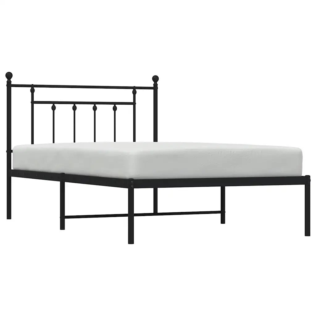 Giroletto con Testiera Metallo Nero 100x200 cm