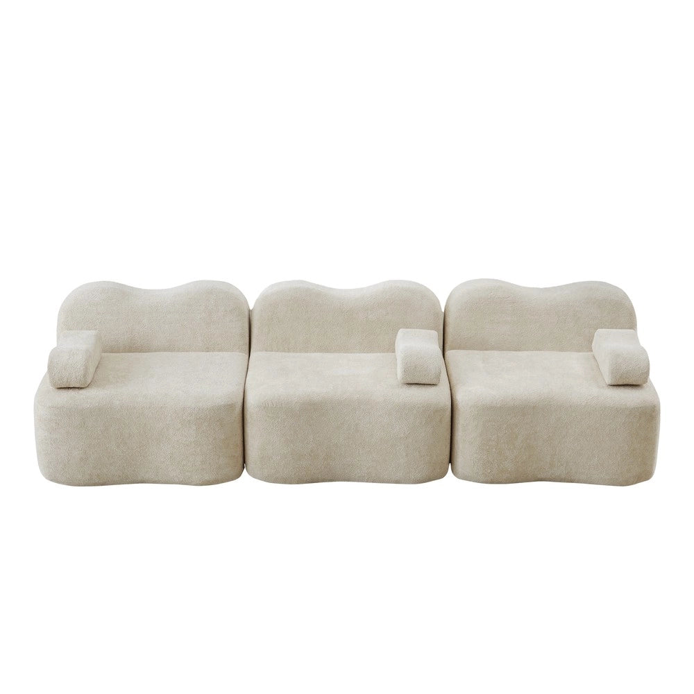Divano Modulare 3 Posti con Braccioli ¨C Xylo ¨C Beige, Tessuto, Morbido