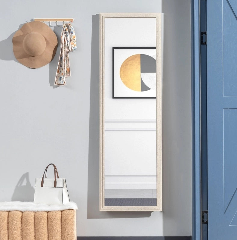 Specchio a figura intera 160 x 50 cm con cornice bianca