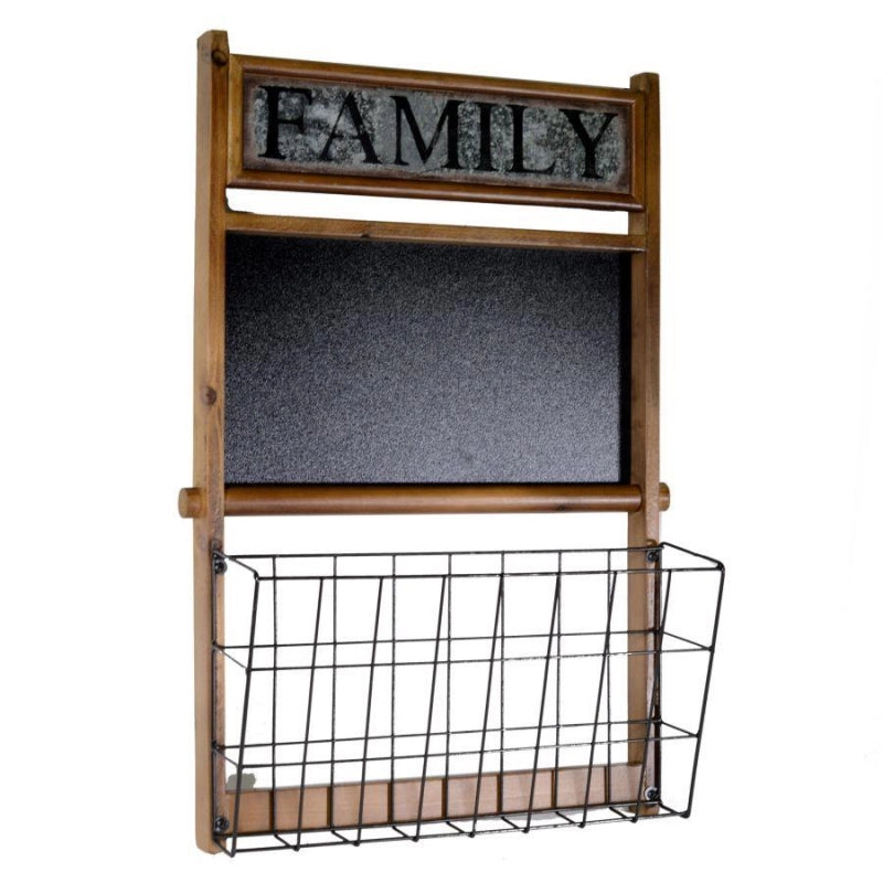Portalettere legno 1 posto c/lavagna family cm45x14,5h66,5