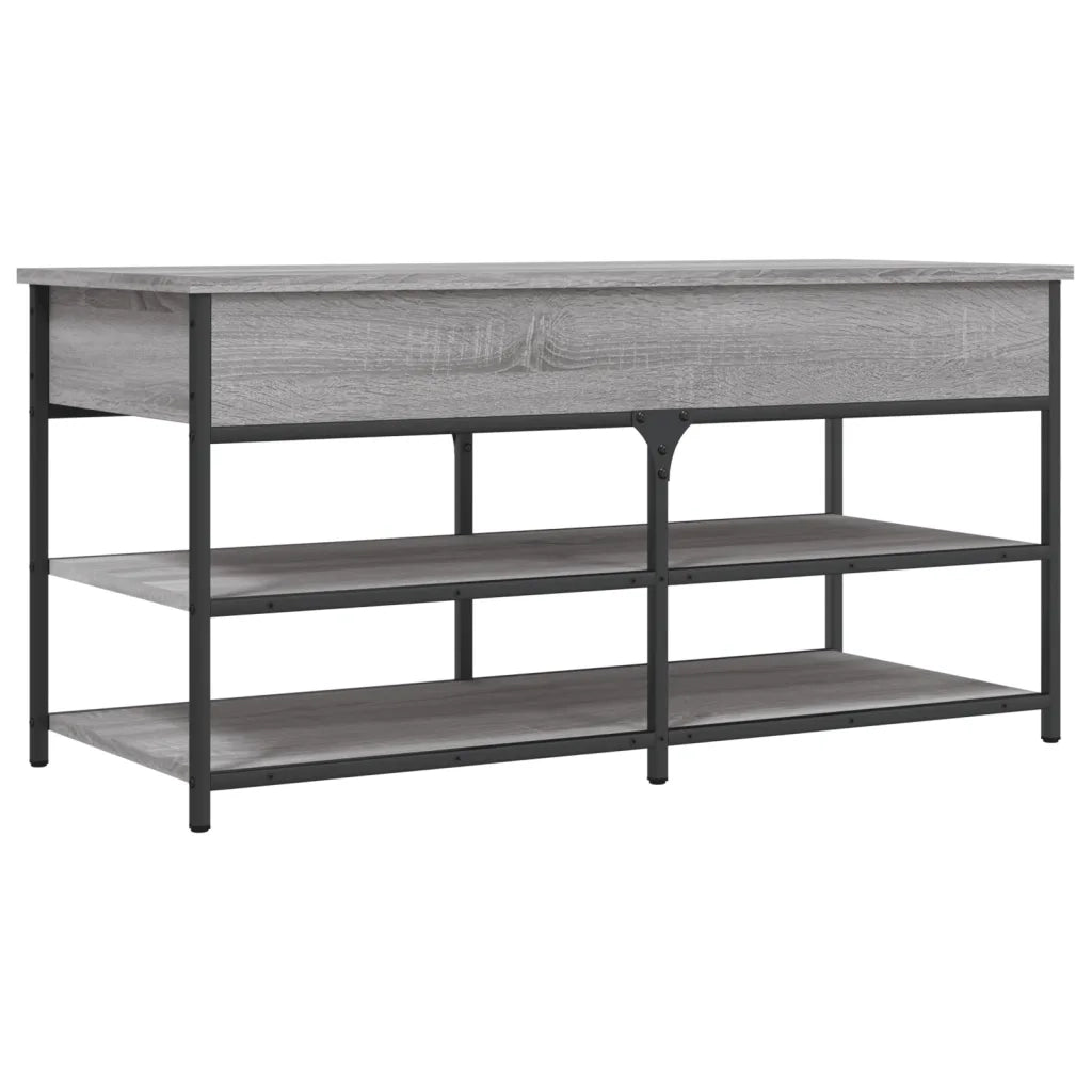 Panca Porta Scarpe-Sgabello-Panca Scarpiera Grigio Sonoma 100x42,5x50 Legno Multistrato