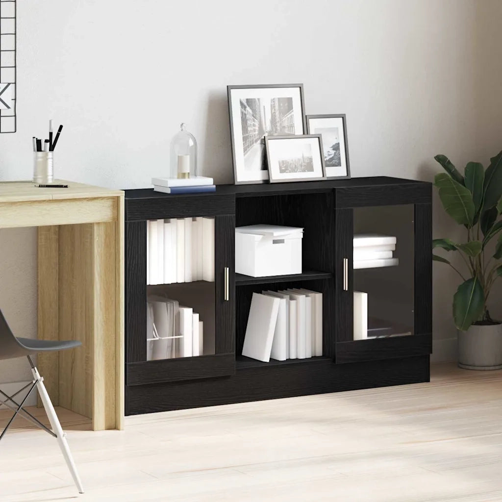 Credenza-Buffet-Armadio da cucina Rovere Nero 120 x 30,5 x 70 cm Legno multistrato 944331