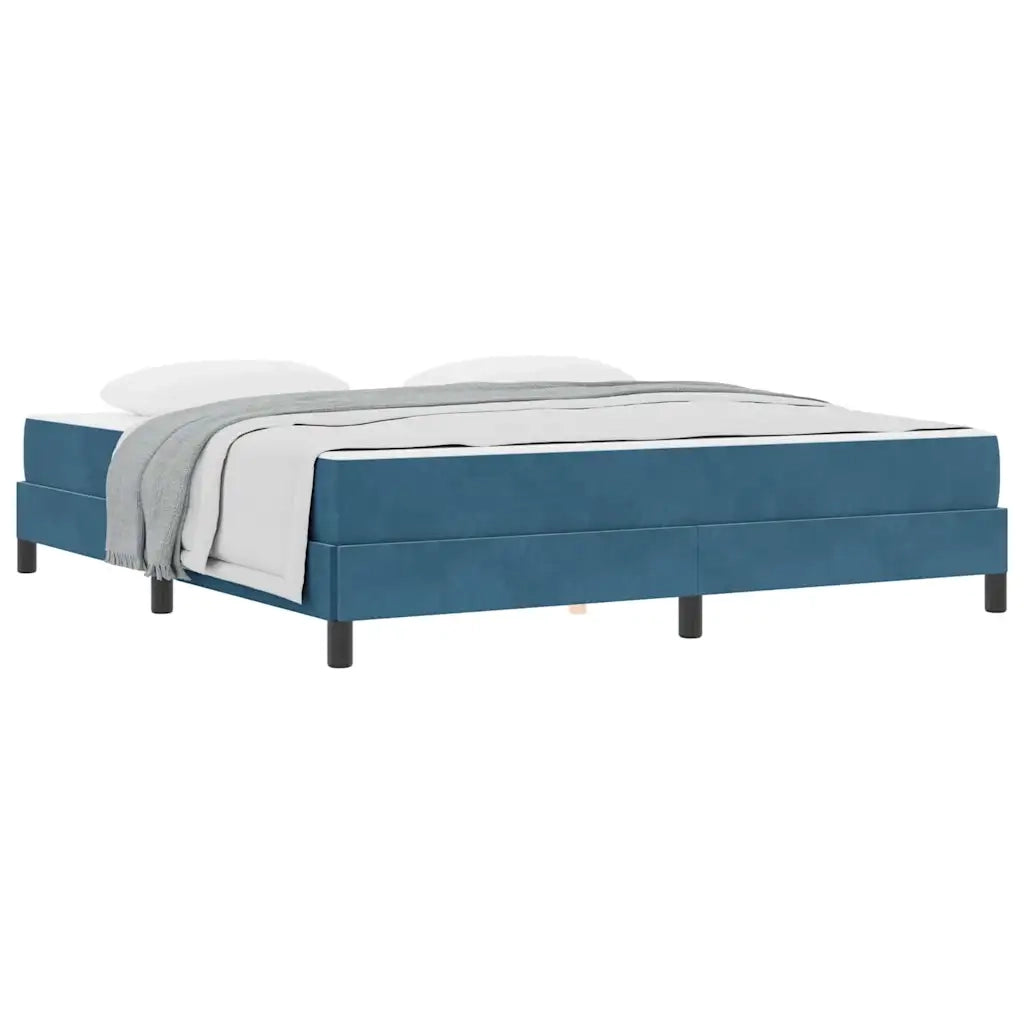 vidaXL Letto box spring con materasso Blu Scuro 180 x 200 cm Velluto