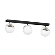 Plafoniera Milagro Sfera 3 luci E14 3x40W nera cromo