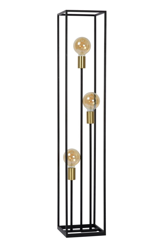 Lampada da terra Lucide Ruben nero oro 3xE27 H120 40W