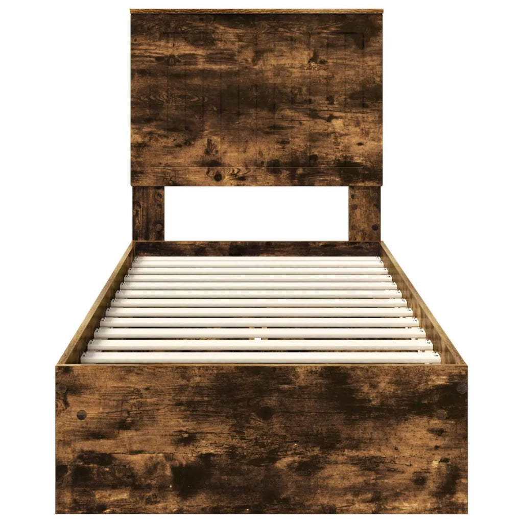 Letto con Contenitore Rovere fumé 75 x 190 cm Legno multistrato