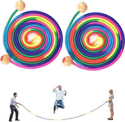 Tou da gioco da 5 m con disegno arcobaleno colorato e maniglie in legno regolabili