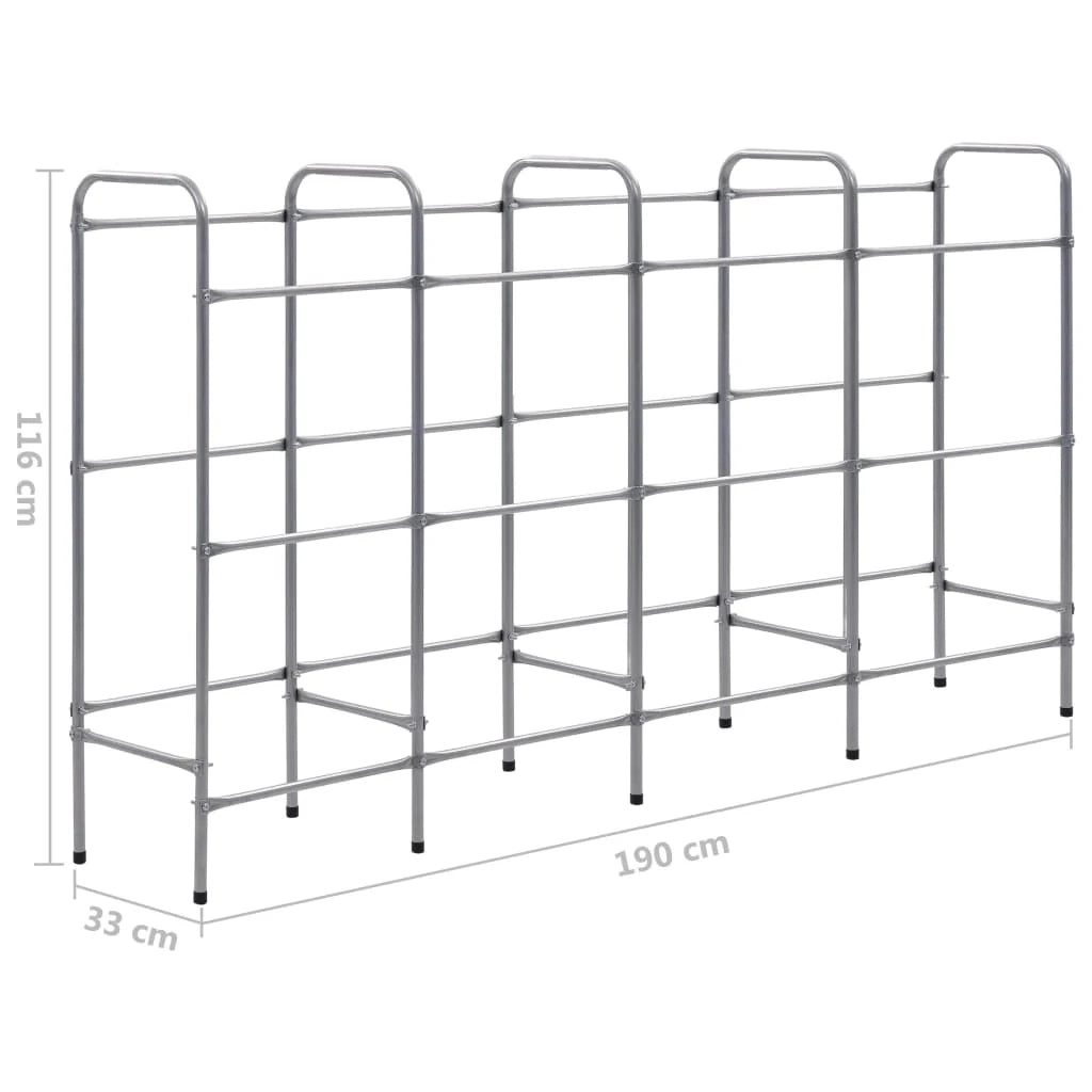 Ripiano portaoggetti per 12 casse 190 x 33 x 116 cm acciaio argentato 02_0000641